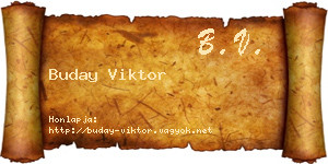 Buday Viktor névjegykártya